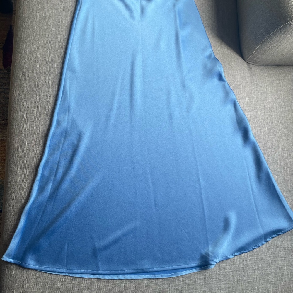 NWT Karen Millen Light Blue Satin Skirt - Picture 4 of 8